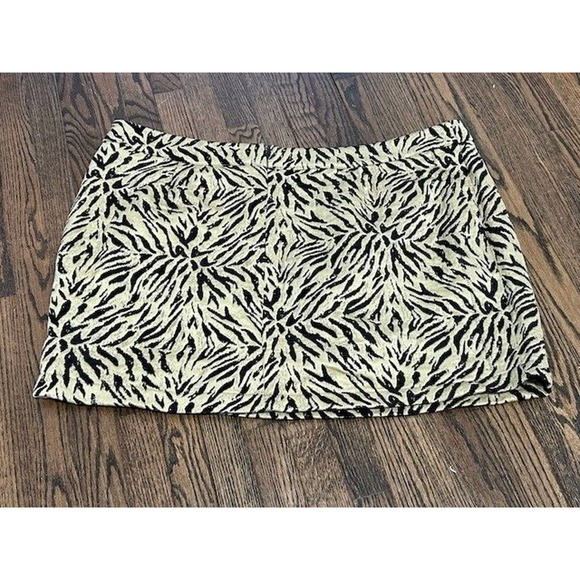 Soncy Mini Skirt High Waisted Pull On Unlined Leopard Print Tan Black Size 5 NEW - Picture 7 of 8